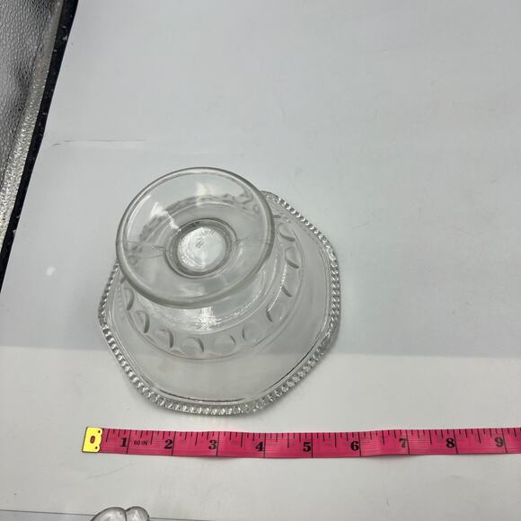 Vintage Carolina Pressed Clear Glass Hobnail Decorative Bowl Compote Dish Footed - Picture 4 of 8